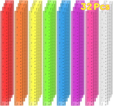 32 Pack Clear Plastic Ruler 12 Inch, Rulers Bulk for Classroom, Transparent