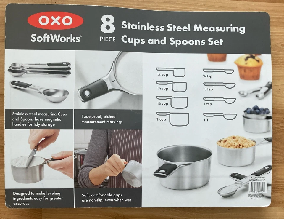 OXO Stainless Steel Measuring Cups and Spoons Set 8 piece Magnetized Handle - Image 2 of 2