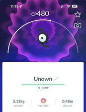 Pokemon Go Unown Z - Normal Not Shiny