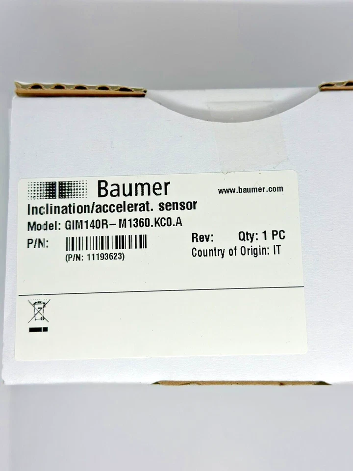 BAUMER GIM140R-M1360.KC0.A Inclination Sensor 1D Analog NEW IN BOX - Image 3 of 3