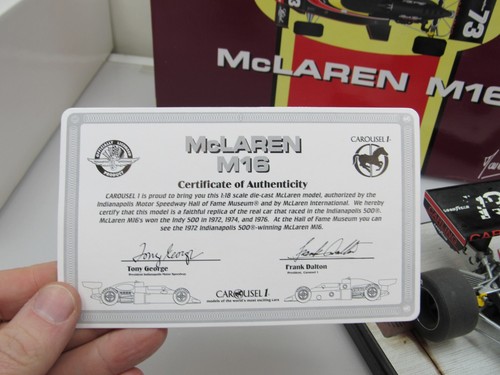 1/18 Carousel 1 1974 McLaren M16 Indy 500 Hobbs Carling Black Label #4802 - Picture 9 of 18