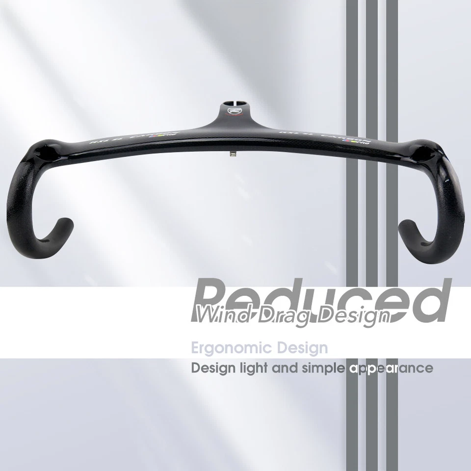 Road Bike Carbon Handlebar Stem Integrated 28.6 Carbon Aero Road Handlebar - Image 2 of 4