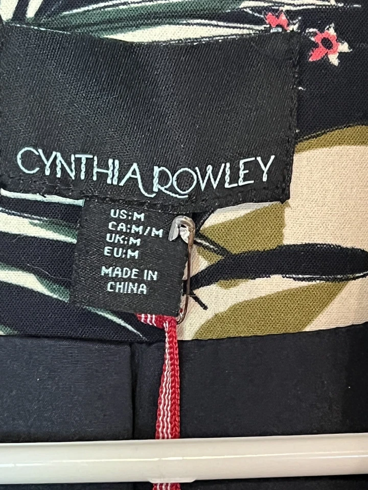 Blazer Floral Cynthia Rowley Flora Fauna Palma Negro Foto 4 de 4
