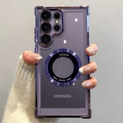Luxury Plating Magnetic Case For Samsung S25 S24 S23 S22 S21Plus Ultra Note20 FE
