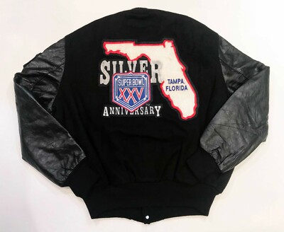Vintage Delong NFL XXV Super Bowl Silver Anniversary Varsity