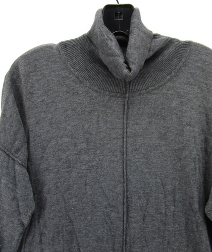 Feel The Piece Sweater Women OS Gray Wool Blend Cashmere Blend Turtleneck Knit - Picture 2 of 10