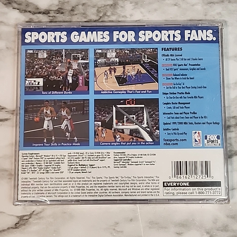 FOX SPORTS NBA BASKETBALL 2000 PC CD-ROM Vintage Legacy PC Game (c) 1999 Sealed  - Image 4 of 4