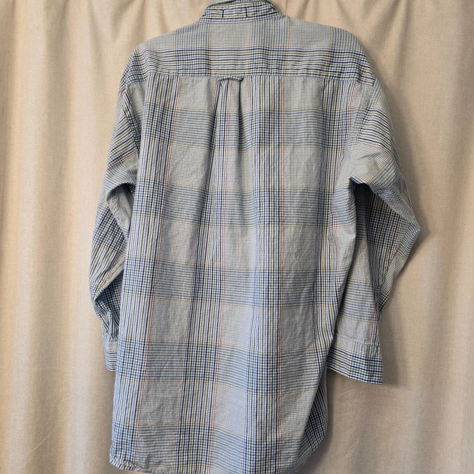 vintage Chaps Ralph Lauren Blue Plaid Button Up Long Sleeve - Image 2 of 4