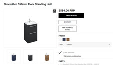 Britton shoreditch 55cm floor standing Matt Grey S55FSG