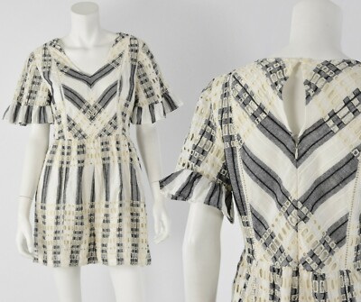 Womens Eyelet Romper Anthropologie Ettitwa Bell Sleeve Embroidered Jumper 