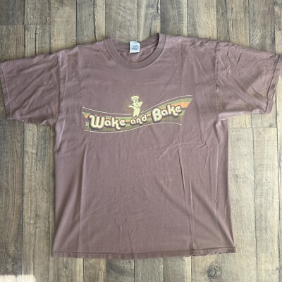 Vintage 90s Pillsbury Dough Boy Wake And Bake Weed Shirt Men s Size XL Y2K 420