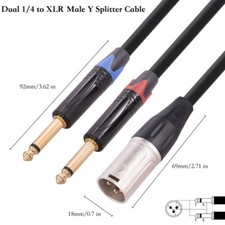 to TRS Cable, to Dual 1/4 Cable, 1/4 to Male Male Connector