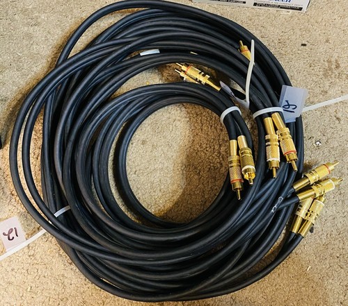 48 FT 2-RCA to 2-RCA Gold-Plated Male to Male DJ/Mixer/Stereo System Audio Cable