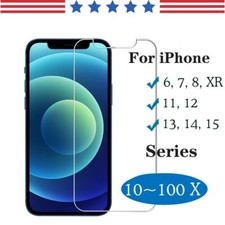 LOT Tempered Glass Screen Protector For iPhone 17 16 15 14 13 12 11 Pro Max XR 8