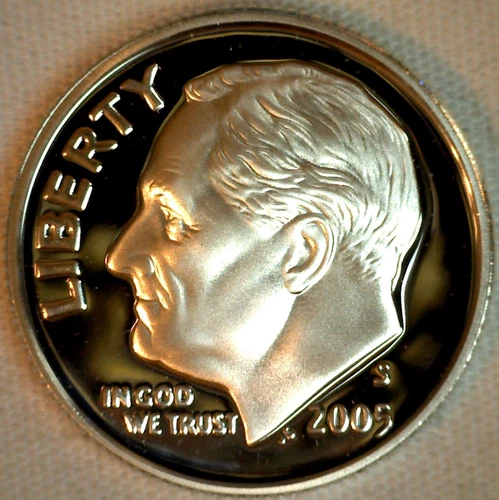 2005 S Silver Proof Roosevelt Dime Ten-Cent Coin 10c Silver Dime K