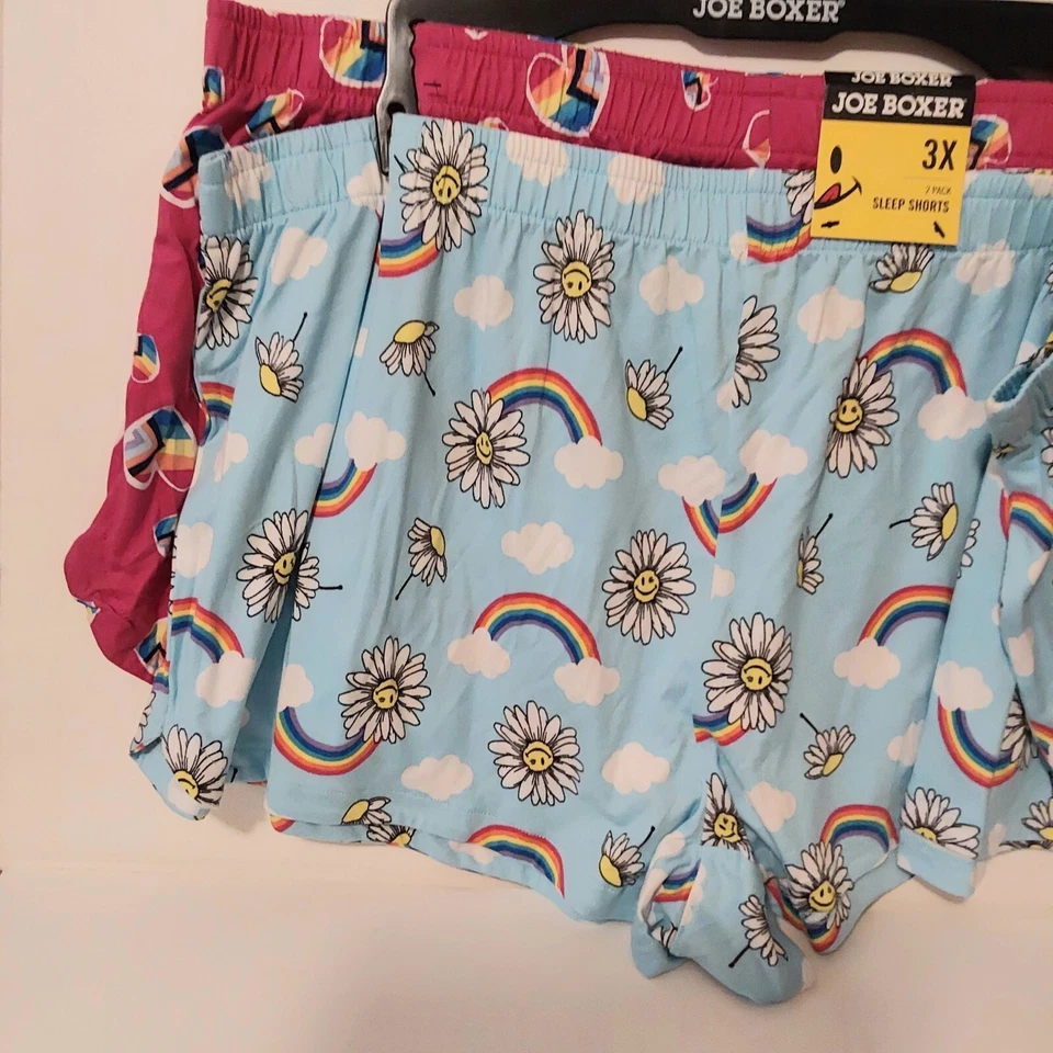 Joe Boxer 2 PACK Blue Print & Pink Print Women's Sleep Shorts / Size 3X - NWT - Image 4 of 4