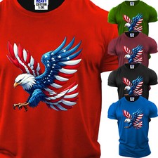 American Flag Eagle Men's Short Sleeve T Shirt USA Patriotic New Gift Tee S-3XL