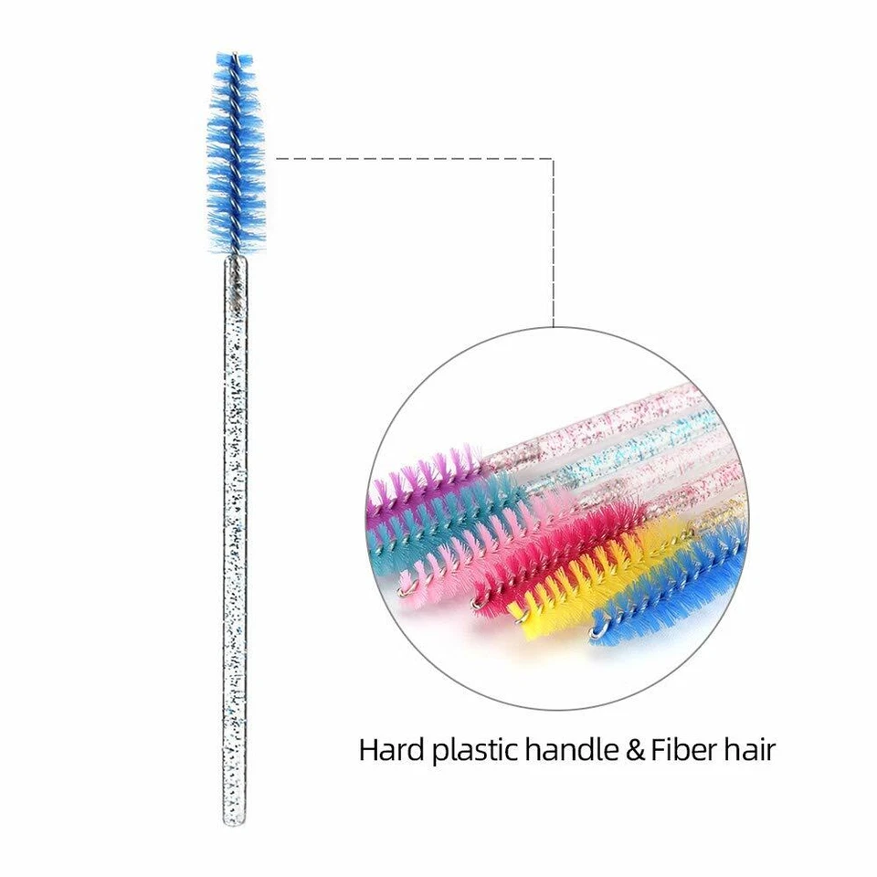 Nuevo 50 un. Varitas de rímel desechables brillantes cristalinas pestañas cejas cepillos carrete Foto 4 de 4