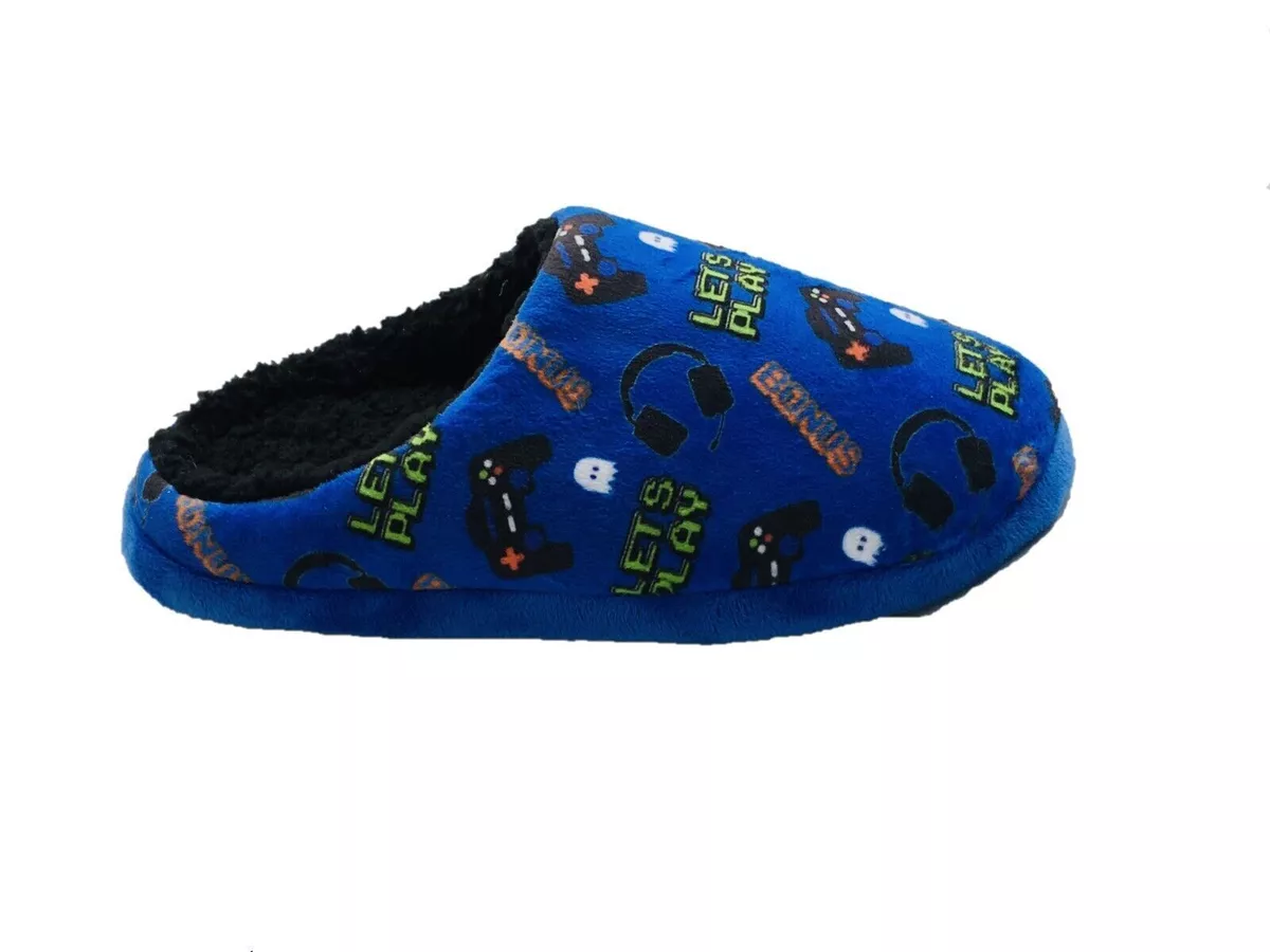 Boys Slippers Game Gaming Girls Kids Gamer Mule Slip On Size 11