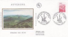 L12H - ENVELOPPE 1ER JOUR FRANCE -  AUVERGNE - CHAINE DES PUYS - 1995