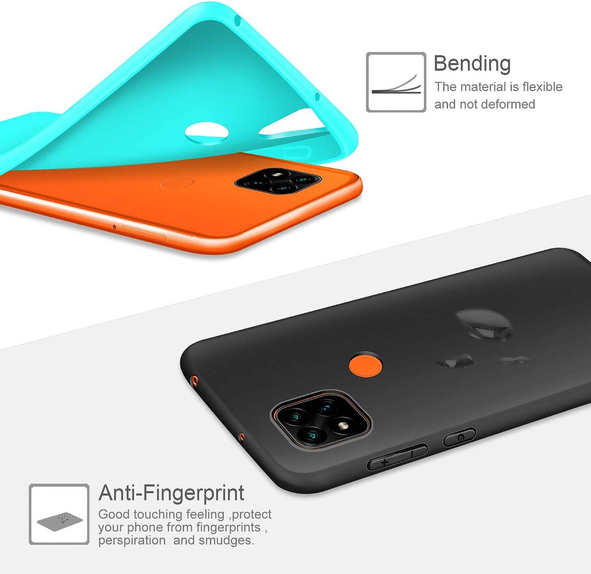 IVoler Cover Per Xiaomi Redmi Note 8T, Antiurto Custodia Con Paraurti In TPU Morbido E 3 Pezzi Pellicola Vetro Temperato, Ultra Sottile Trasparente Silicone Protettiva Case - Foto 8