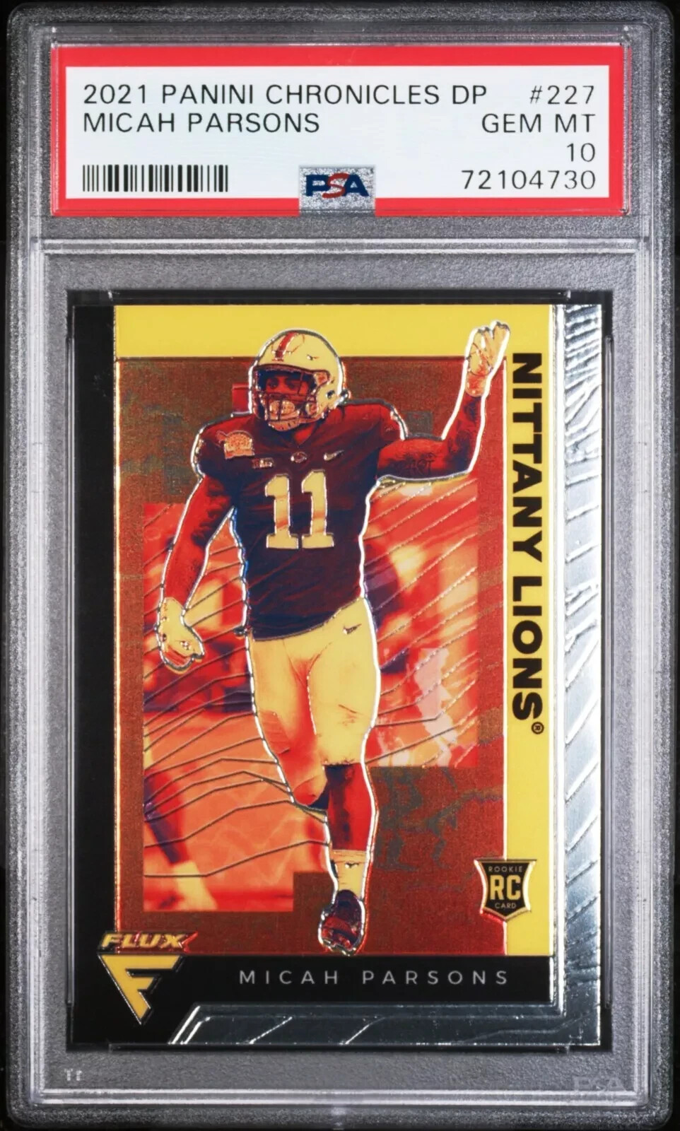 Micah Parsons 2021 Panini Chronicles DP "Flux" Rookie #227 - PSA 10 - GEM MINT