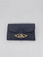 NWT Coach 91192 Jade Medium Envelope Wallet Crocodile Embossed leather Midnight