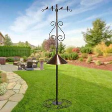 Metal Garden Stand with Baffle Great for Hanging Plants or Bird Feeders