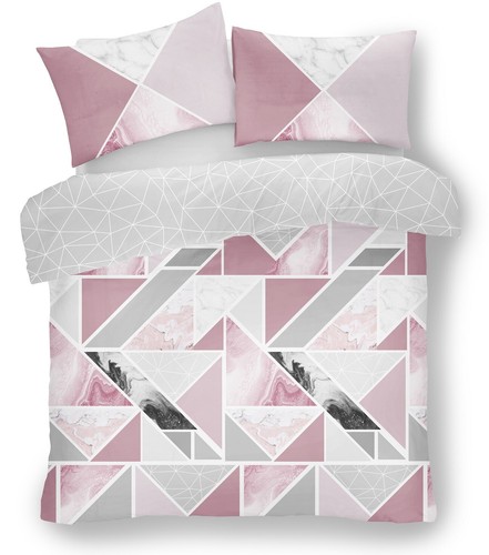 Geometric Marble Duvet Cover Mila Blush 