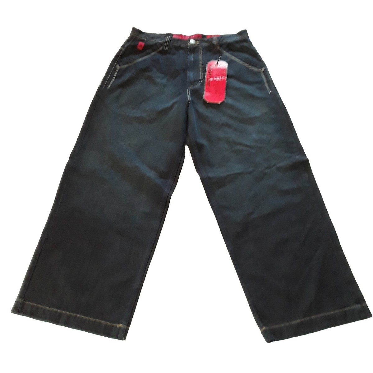 NWT JNCO Vintage 90s Y2K 4-Pocket Dark Denim Jeans Eagle