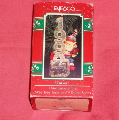 ENESCO TREASURY ORNAMENT ~ CARVER ~ 3rd in WEE TREE TRIMMERS SERIES ~ 1992 *NRFB