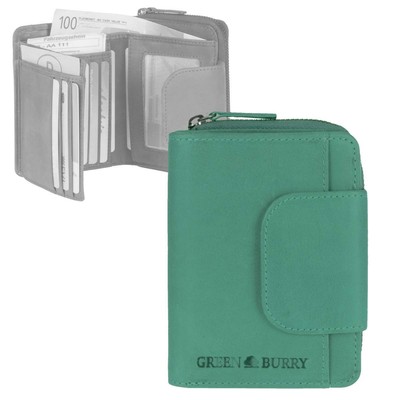 Greenburry Damen Geldbörse Portemonnaie 6 Kartenfächer Washed Cowboy lemon green