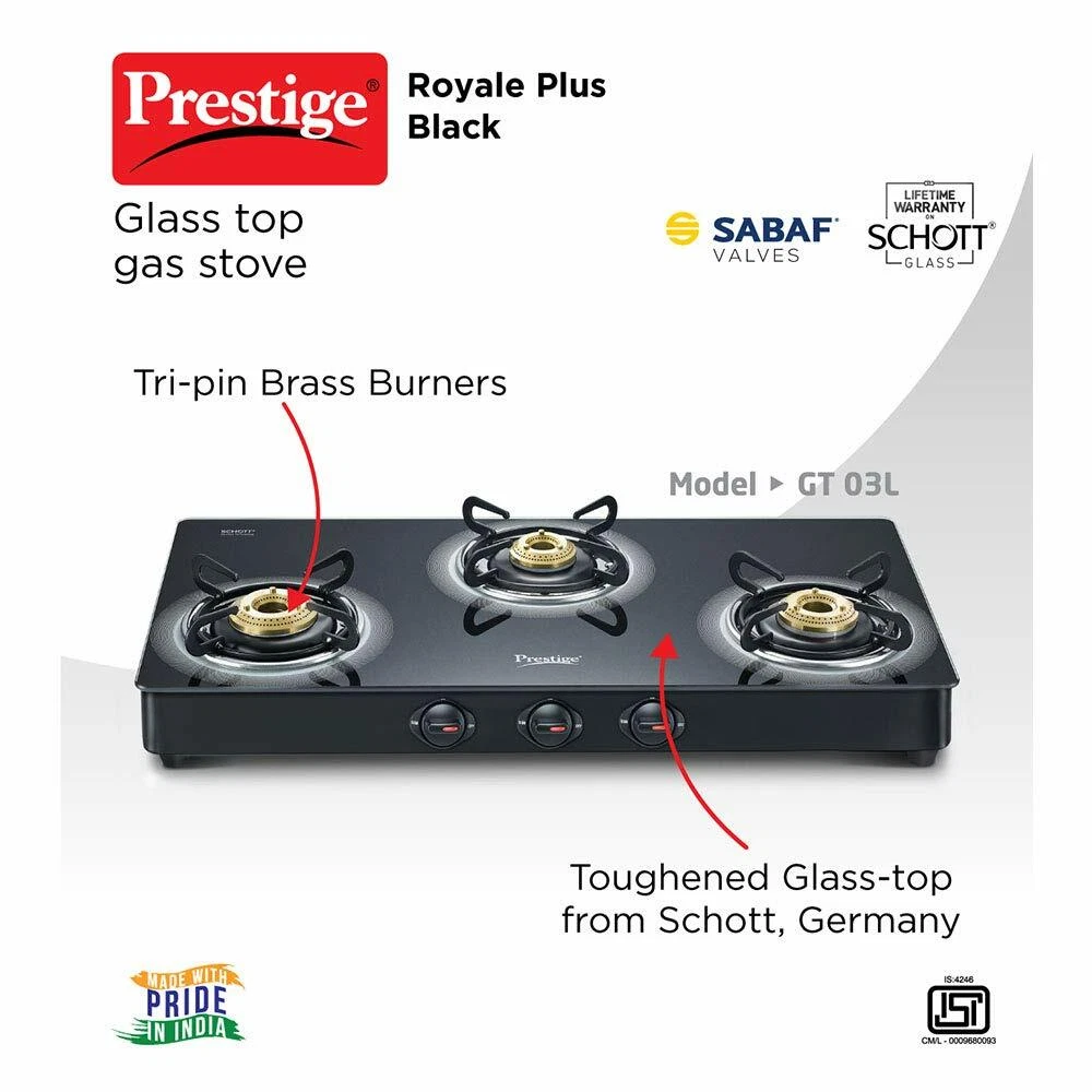 Prestige royale plus 3 burner gas stove deals