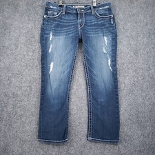 BKE Buckle Jeans Womens 30 Blue Sabrina Stretch Distressed Bootcut Medium Wash