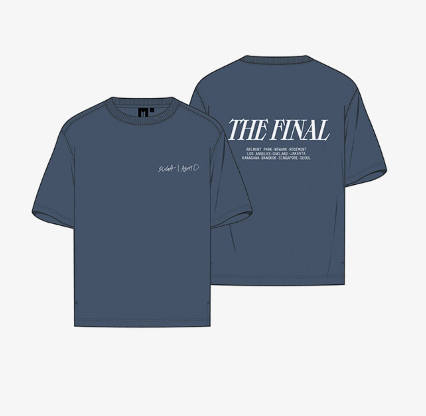 BTS SUGA S/S T-SHIRT THE FINAL DARK NAVY Agust D TOUR D-DAY in ...