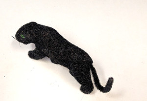 🐸Wagner Kunstlerschutz Handwork Flocked Black PANTHER 4" Germany
