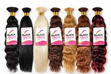 Black Essence 100 Human Hair Bulk Braiding Wet Wavy / Straight 14"-20" Multi