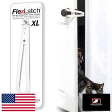 FlexLatch XL Cat Door Holder Latch - Keep Dogs Out, No-Tool Install