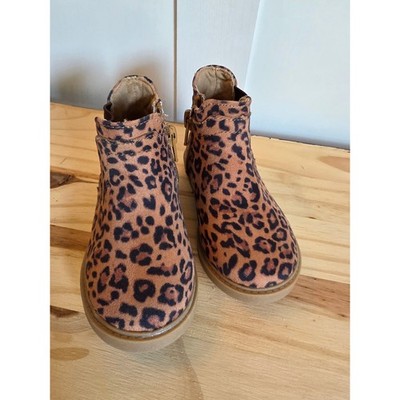 NEW Tucker & Tate Nova Chelsea Tan Leopard Print Ankle Boots Toddle Size 6
