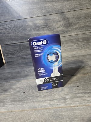 Oral-B PRO 500 Precision Clean  Rechargeable Toothbrush Black/White -New & FR SH
