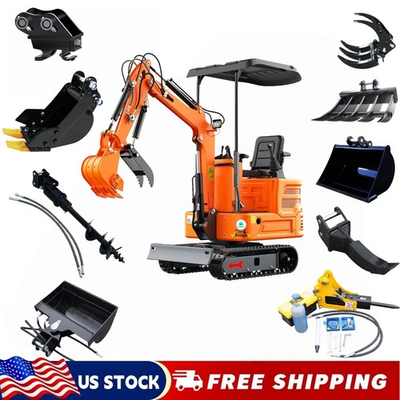 #ad Free ship unloading 13.5HP Mini Excavator 1TON Bamp;S EPA Engine with 11 Attachment $6148.40