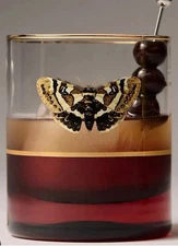 Anthropologie Catherine Martin Double Old Fashioned Glass Midnight Creatures NIB