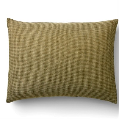  West Elm European Flax Linen Mini Waffle Sham, Olive Green, Standard