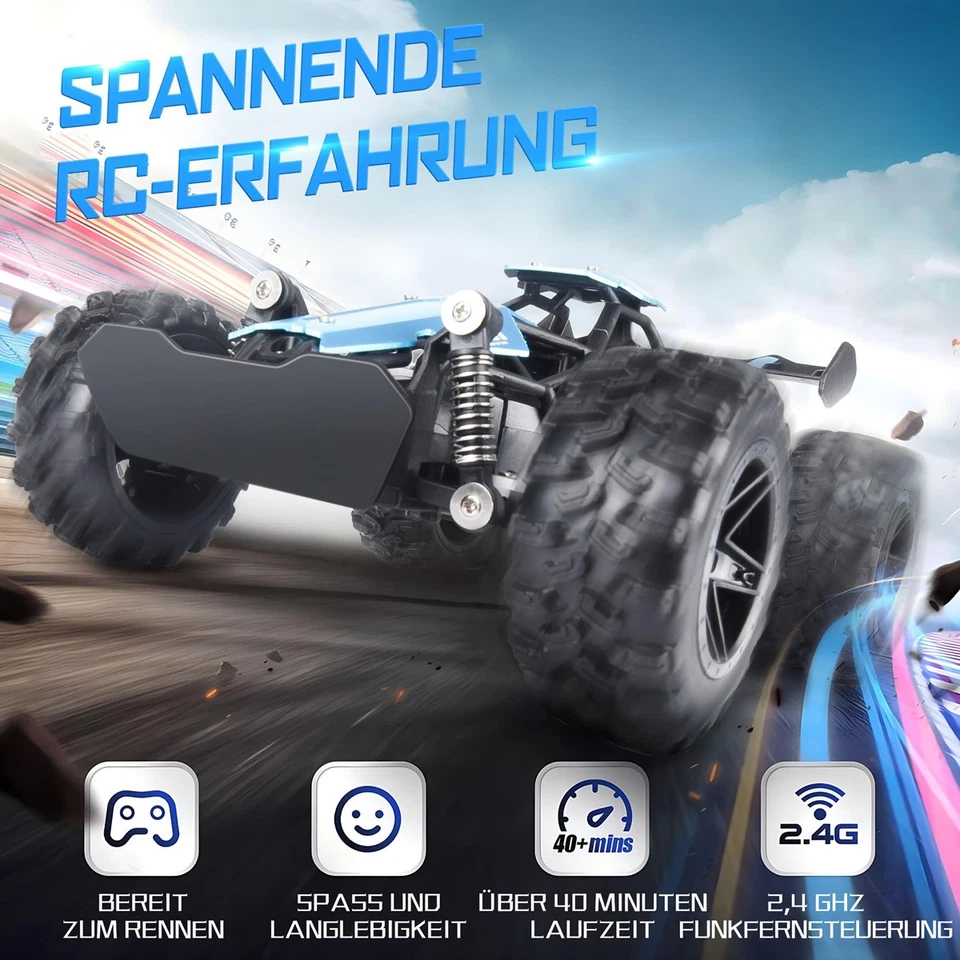 Kinder Ferngesteuertes Auto 2,4 GHz 20 km/h RC Auto Monster Truck 2WD Offroad RC - Bild 3 von 4