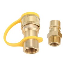 C-3pcs Gas Quick Connect Fittings Brass 1/2in Gas Quick Connect Adapter Kit For