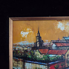 Vintage Original Pat Davis Painting Parisian Street Scene Framed — photo 6