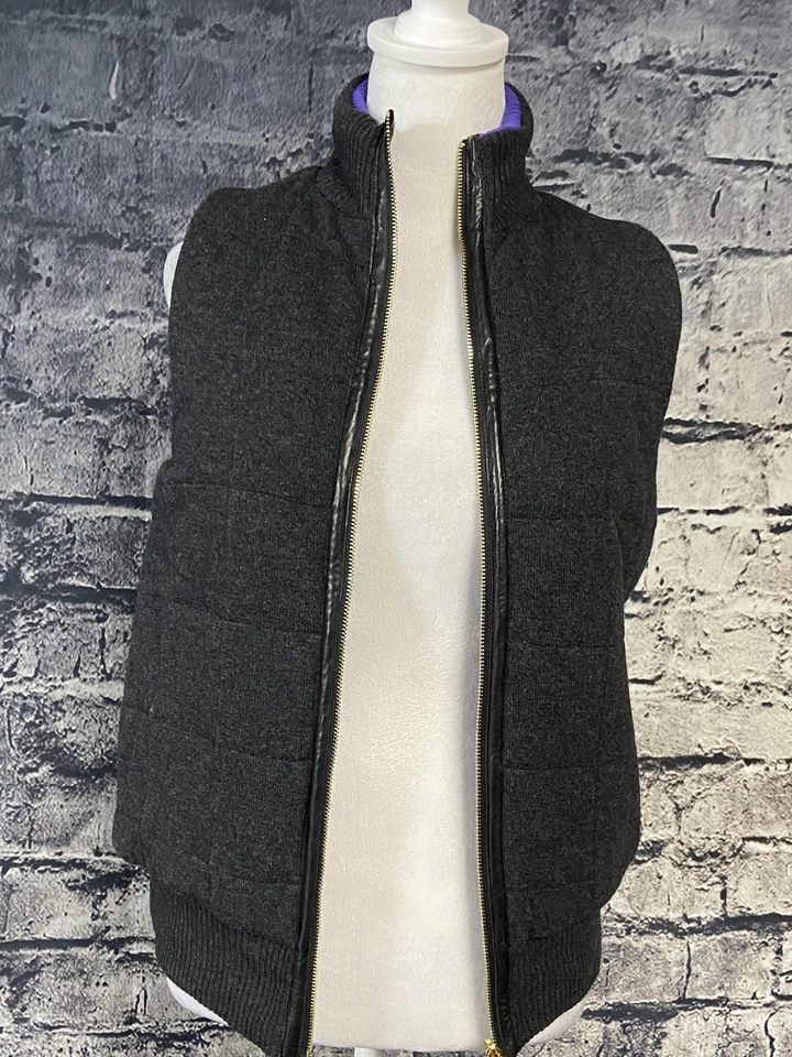 Chaleco Tory Burch para mujer XS mezcla de lana cachemir acolchado cremallera forrado acolchado Foto 2 de 4