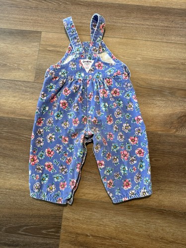Vintage Oshkosh Baby B’gosh Floral Overalls Romper Size 12 Months - Picture 3 of 6