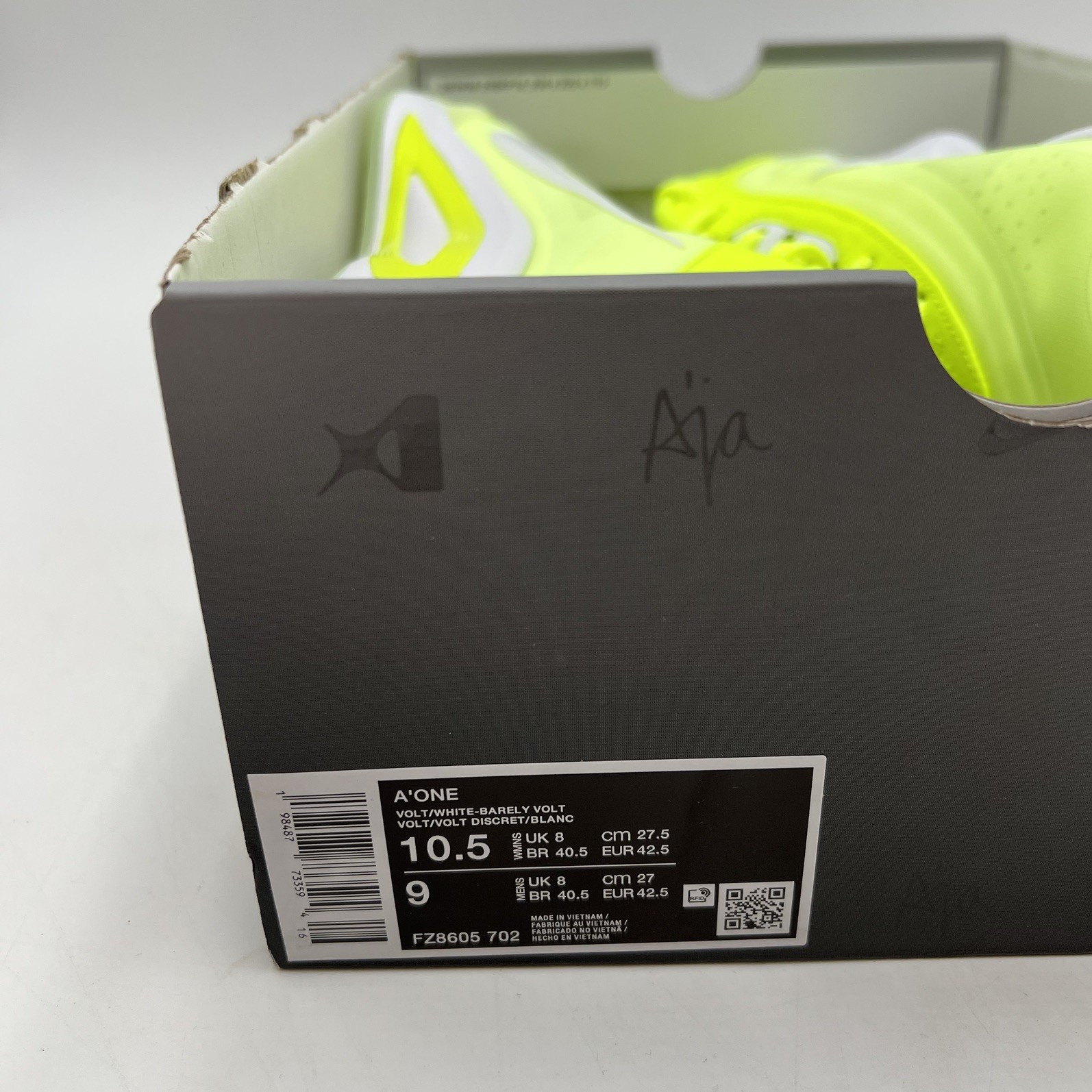 Nike A’One ‘Lem and Lime’ Basketball Shoes Uk8 Eu42.5 Sports FZ8605-702 RRP£100 image 8