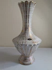 Vtg XL Haeger 22K Gold Tweed  Glaze Statement Vase 15”  MCM W/Original Label
